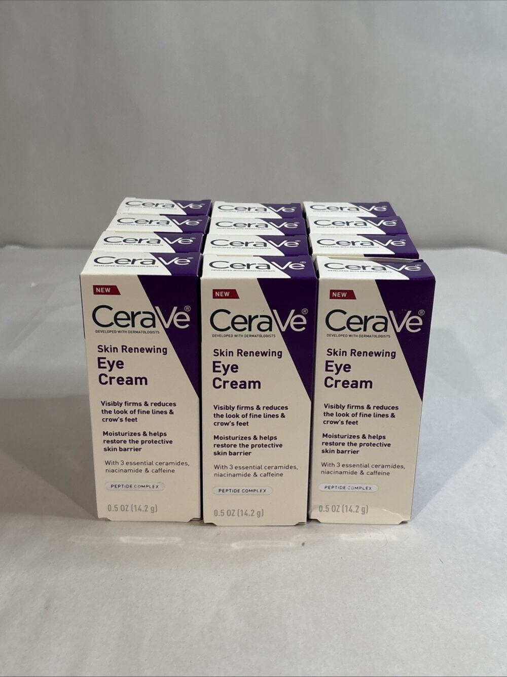 12 Pack CeraVe Skin Renewing Eye Cream 0.5 oz Peptide Complex Niacinamide NEW